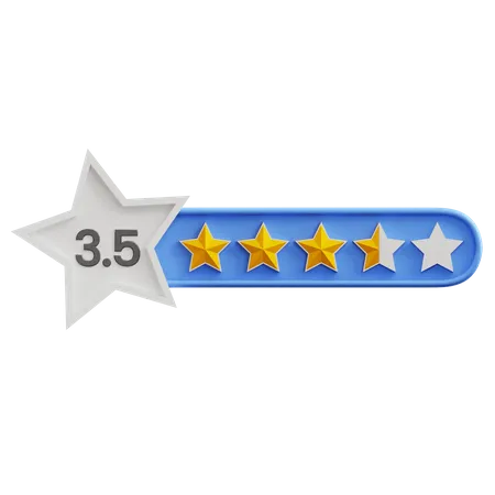 Three Point Five Star Rating  3D Icon
