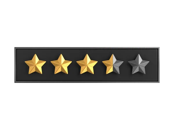 Three Point Five Star Rating Label  3D Icon