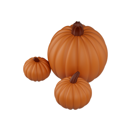 Three pumpkins  3D Icon