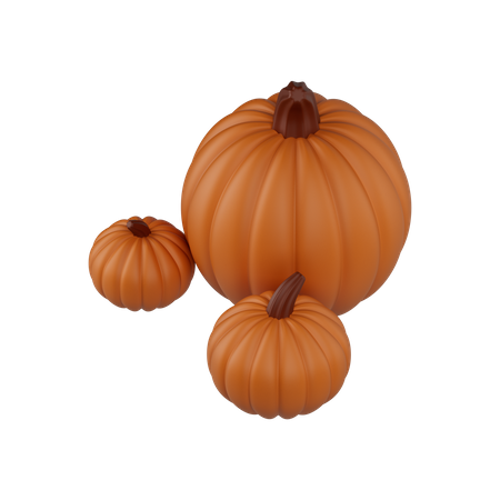 Three pumpkins 3D Illustration