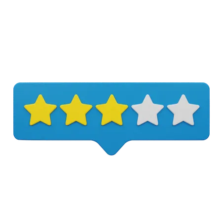 Three Rating Chat Label  3D Icon