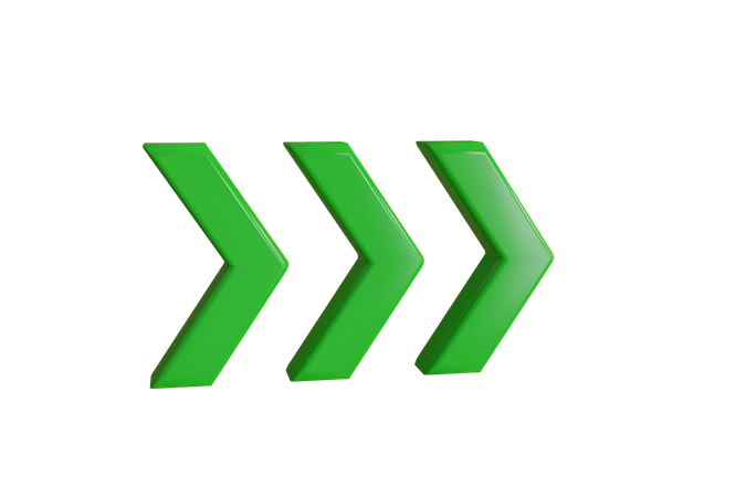 Three Right Chevron  3D Icon