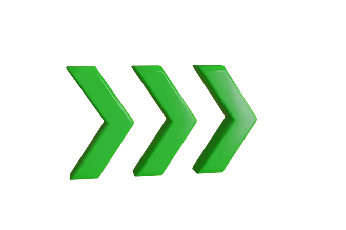 Three Right Chevron  3D Icon