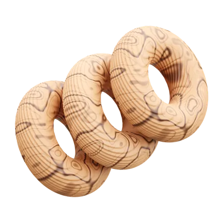 Three Rings Shape  3D Icon