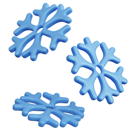 Three Snowflake  3D Icon