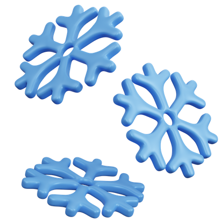 Three Snowflake 3D Icon