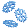 three snowflake 3d illustration
