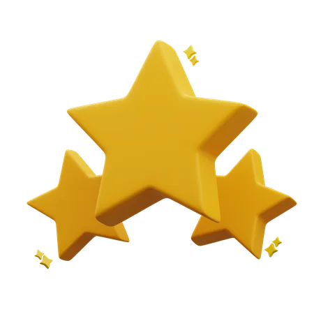 Three Star  3D Icon