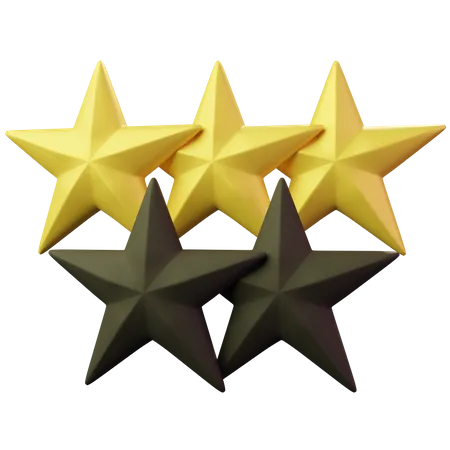 Three Star  3D Illustration