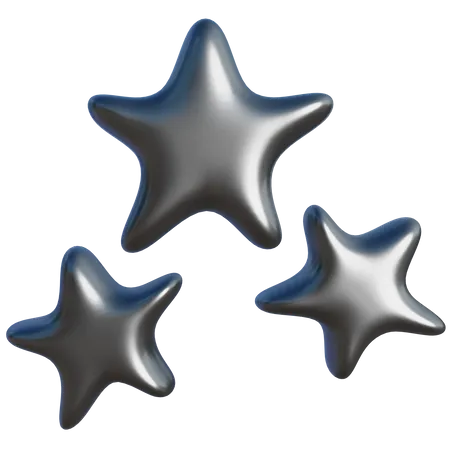 Three Star Abstract Shape  3D Icon