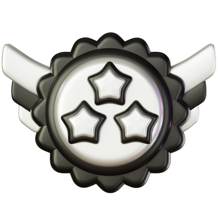 Three Star Badge  3D Icon
