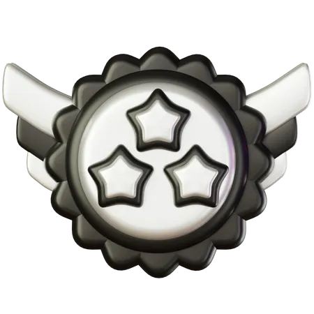 Three Star Badge  3D Icon