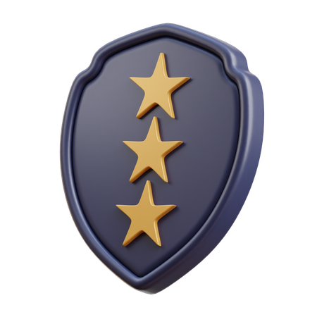 Three Star Badge  3D Icon