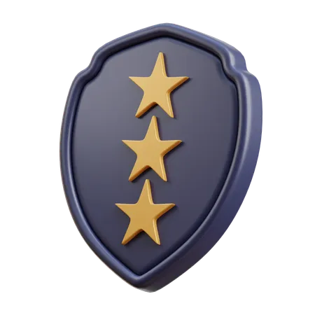 Three Star Badge  3D Icon