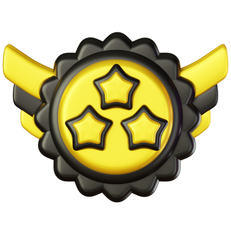 Three Star Badge  3D Icon