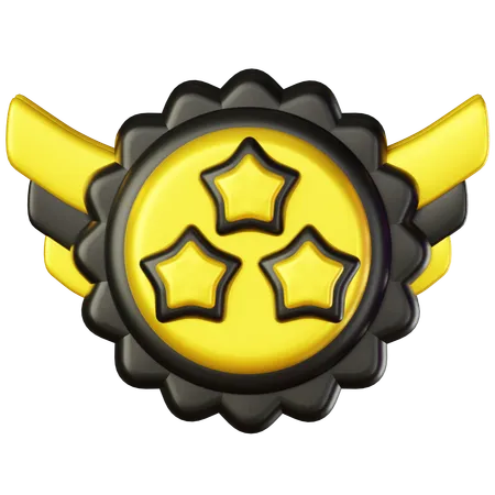 Three Star Badge  3D Icon