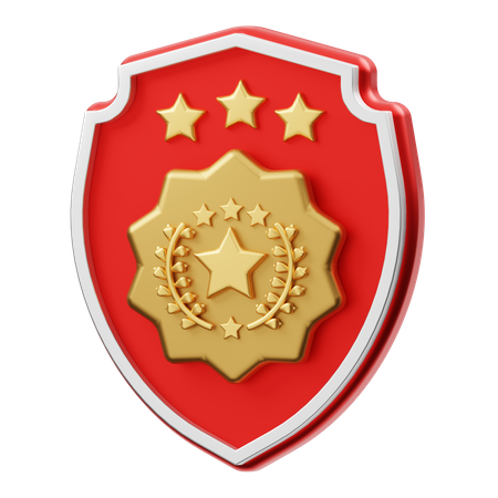 Three Star Badge  3D Illustration