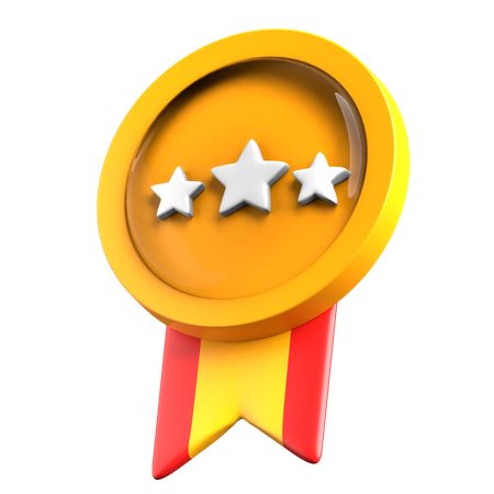 Three Star Badge  3D Illustration