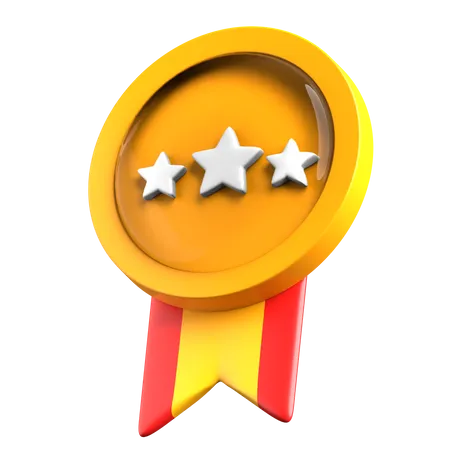 Three Star Badge  3D Illustration