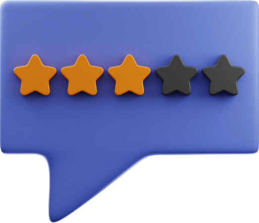 Three Star Feedback  3D Illustration