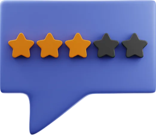 Three Star Feedback  3D Illustration