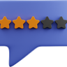 three star comment 3d logo