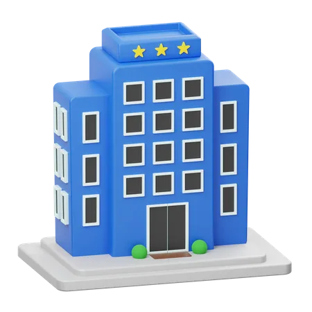 Three Star Hotel  3D Illustration