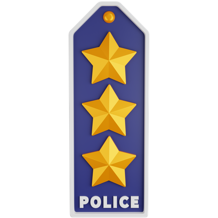 Three Star Police Rank  3D Icon