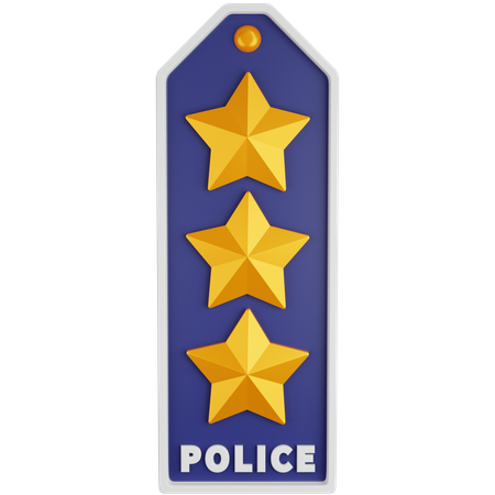 Three Star Police Rank  3D Icon