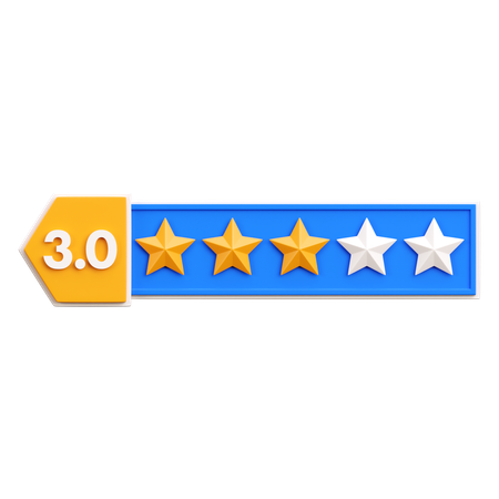 Three Star Rating  3D Icon