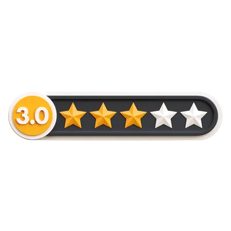 Three Star Rating  3D Icon