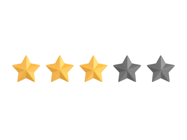 Three Star Rating 3 D Icon 3D Icon