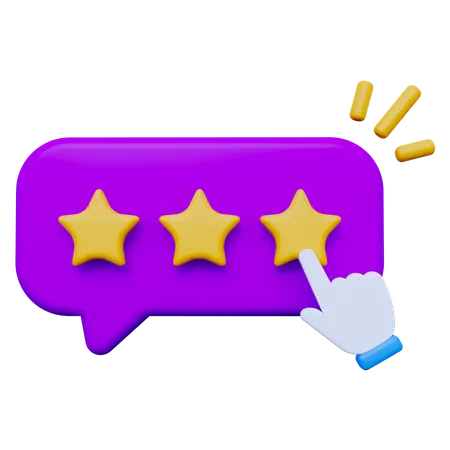 Three Star Rating  3D Icon