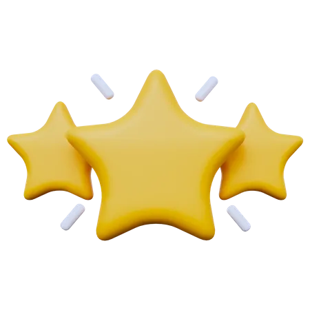 Three Star Rating  3D Icon