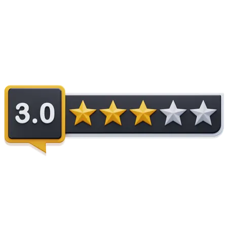 Three Star Rating  3D Icon