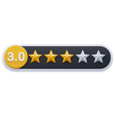 Three Star Rating  3D Icon