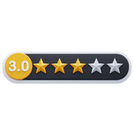 Three Star Rating  3D Icon