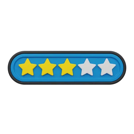 Three Star Rating  3D Icon