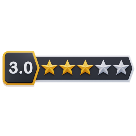 Three Star Rating  3D Icon