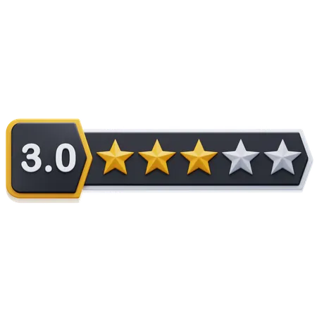 Three Star Rating  3D Icon