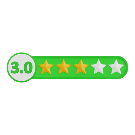 Three Star Rating  3D Icon