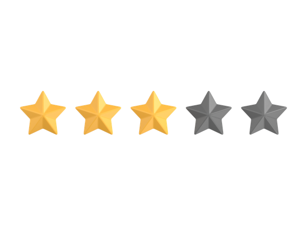 Three Star Rating  3D Icon