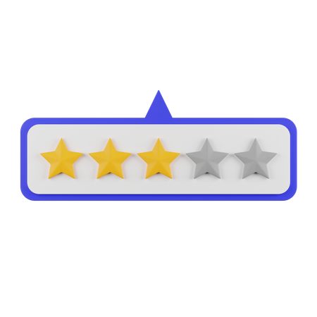 Three Star Rating  3D Illustration