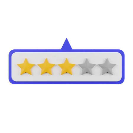 Three Star Rating  3D Illustration