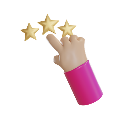 Three Star Rating  3D Illustration