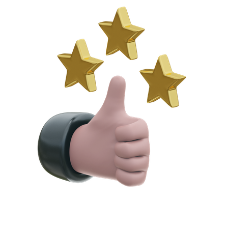 Three Star Rating  3D Illustration