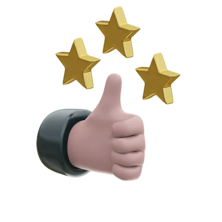 Three Star Rating  3D Illustration