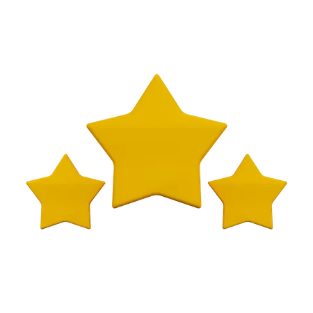 Three Star Rating  3D Illustration