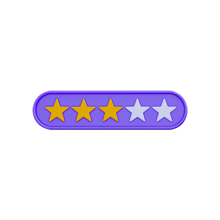 Three Star Rating  3D Illustration