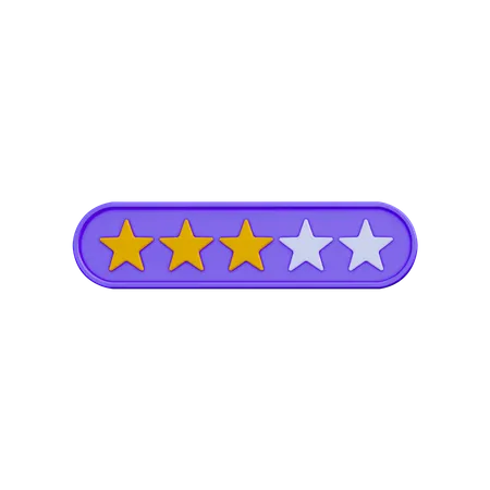 Three Star Rating  3D Illustration